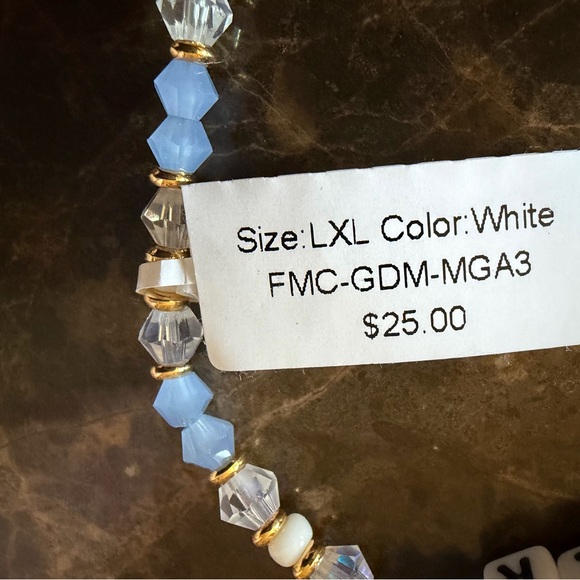 Little Words Project Godmother Bracelet - Blue and White - Picture 3 of 4